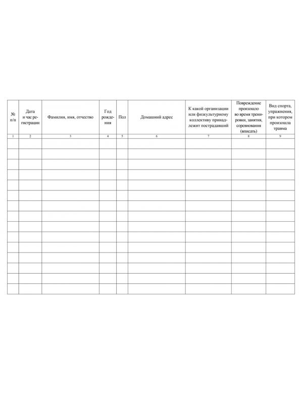 Журнал регистрации мед.пом.оказ.на занят.по физ-ре и спорт.мер.А4,32.КЖ-875