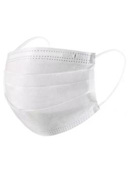 Маска медицинская одноразовая, белая, 50 шт/уп