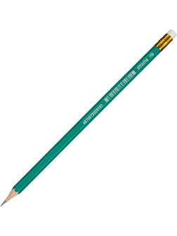 Карандаш чернографитный Attache Economy плаcтик, с ластиком,HB,зелен.корпус