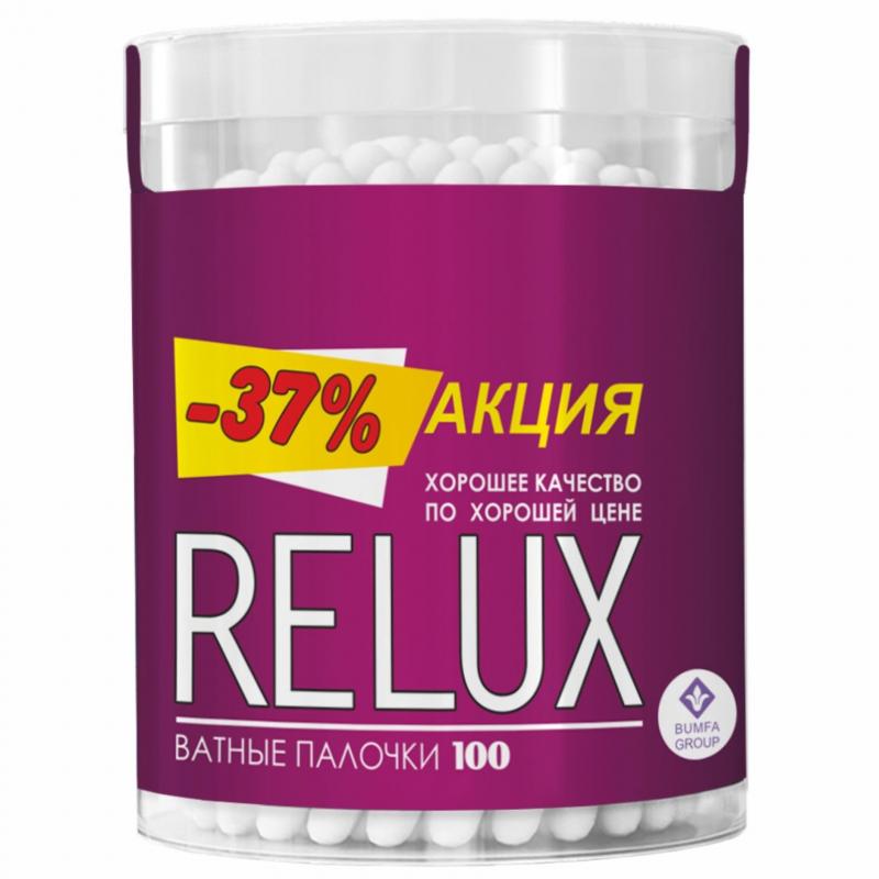 Палочки ватные RELUX 100шт/уп, стакан