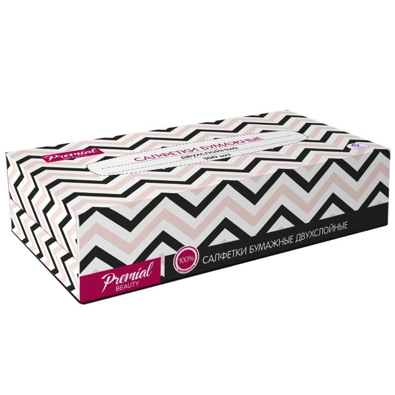 Салфетки косметические  'Premial' 2-сл. белые   100 шт/уп