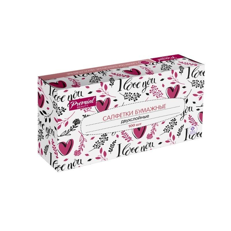 Салфетки косметические  'Premial' 2-сл. белые   100 шт/уп