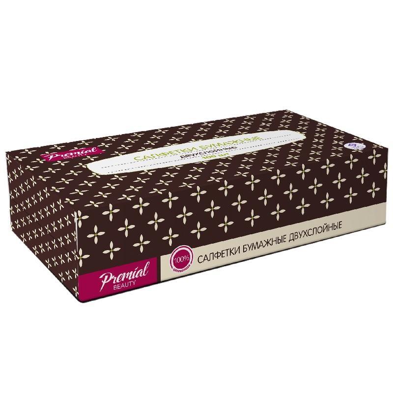 Салфетки косметические  'Premial' 2-сл. белые   100 шт/уп