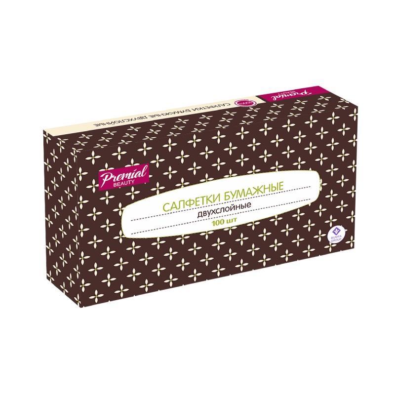 Салфетки косметические  'Premial' 2-сл. белые   100 шт/уп