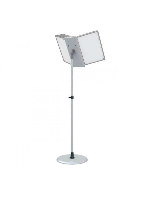 Демосистема напольная перекидная,10 панелей А4, цвет серый 153081-03