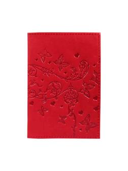 Обложка для паспорта Вдохновение нат.кожа тисн.конгрев красн 1,2-040-201-0