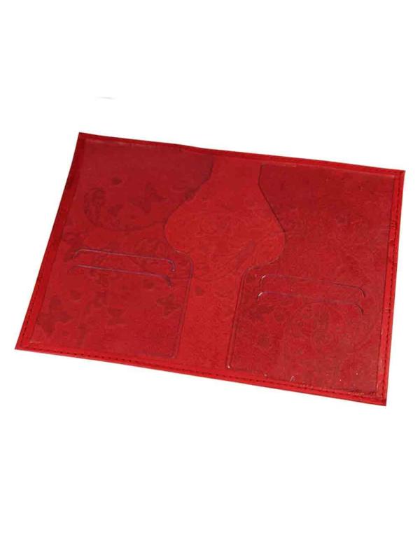 Обложка для паспорта Вдохновение нат.кожа тисн.конгрев красн 1,2-040-201-0