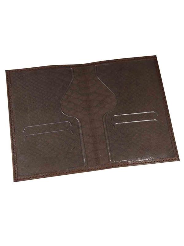 Обложка для паспорта Питон нат.кожа блинт.тисн. коричневый 1,2-059-220-0