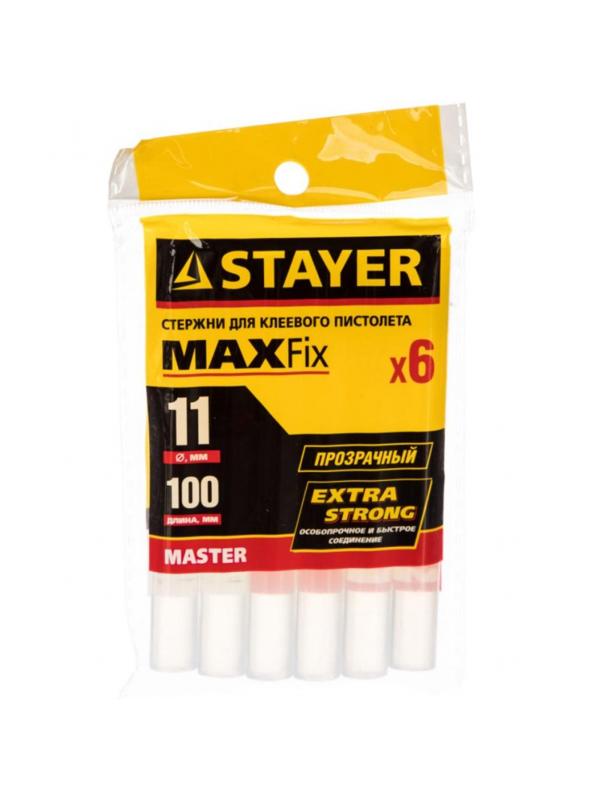 Стержень клеевой прозрачный 11х100 мм 6 шт/уп STAYER (0682-H6)