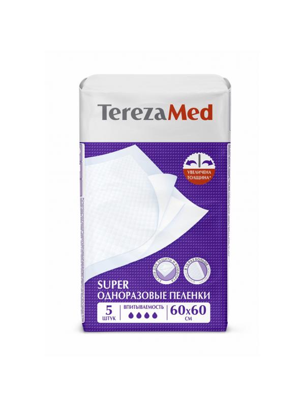 Пеленки впитывающие TEREZA MED 60х60см, SUPER 5шт/уп (89893)
