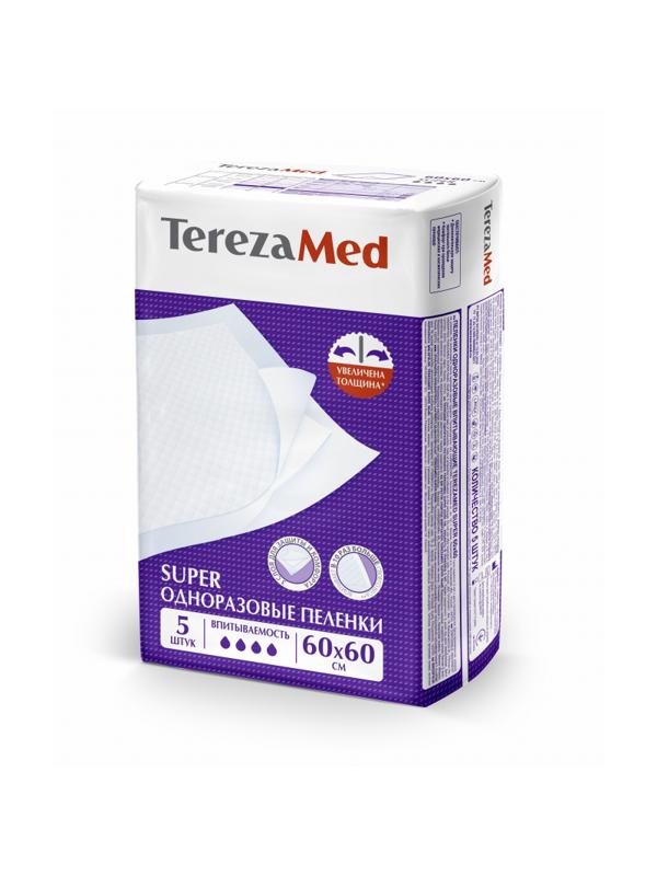 Пеленки впитывающие TEREZA MED 60х60см, SUPER 5шт/уп (89893)