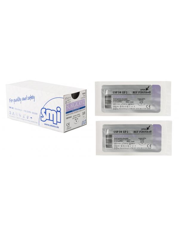 Шовный материал Сургикрил 3/0, 45см, обр.-реж. 16мм 3/8 15201516-45 12шт/уп