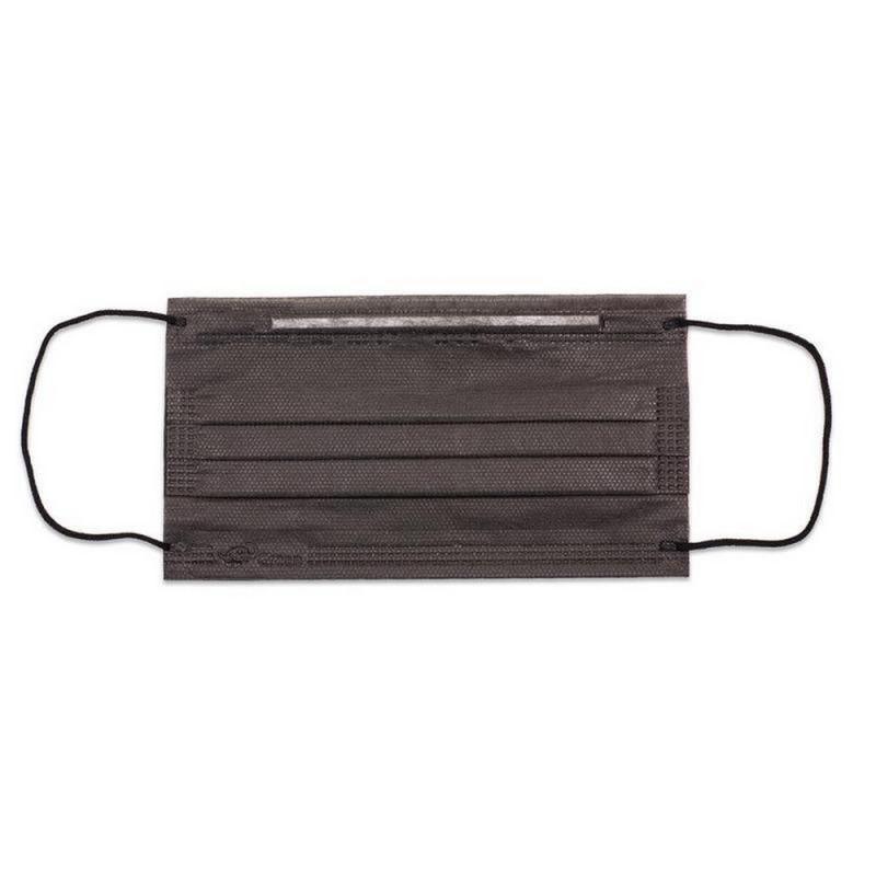 Маска медицинская 3-х сл.,резинка,черная Классик картон 50шт/уп