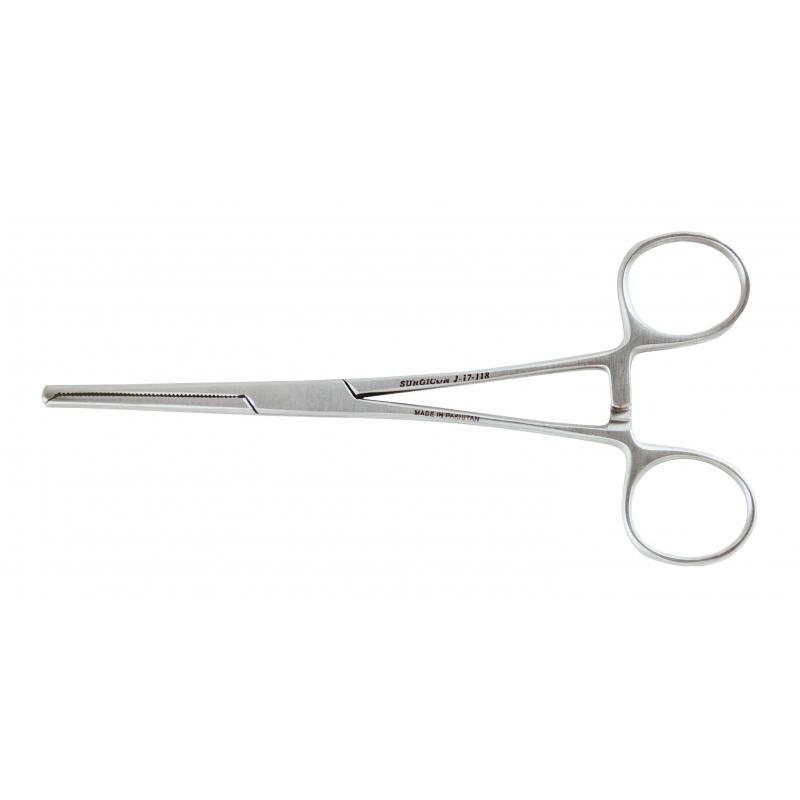 Зажим к/о 1х2 зубый, зубчатый, прямой №2, 160 мм, J-17-118