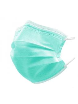 Маска медицинская, резинка,зеленая Стандарт п/э 50шт/уп