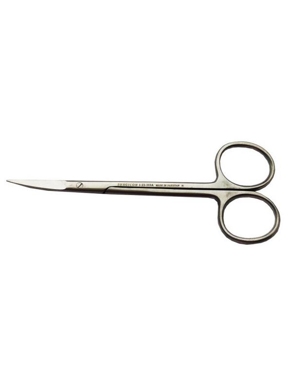 Ножницы глазные остроконечные вертикально изогнутые, 113 мм, J-22-212A