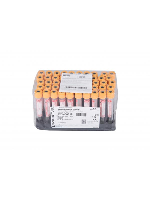 Вакуумные пробирки с акт-ром сверт и гелем 5 мл ж VACUETTE 456010 50шт/уп