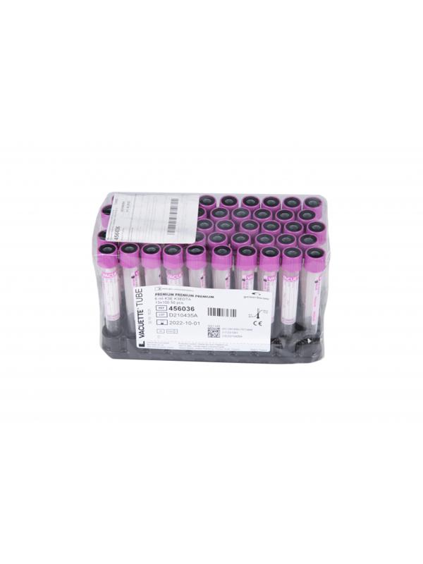 Вакуумные пробирки с ЭДТА-К3 6 мл д/гематологии VACUETTE 456036 50шт/уп