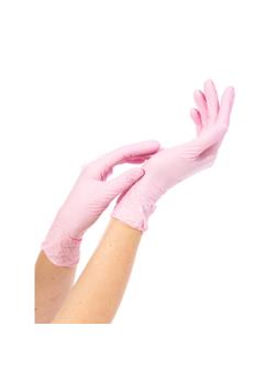 Перчатки нитрил. н/с. н/о текст NitriMax (M) 50 пар/уп розов