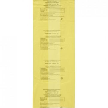 Пакет для мед.отходов кл.Б желтый 600х1000х18мкм, 100л, 100 шт/уп, ПТП Киль