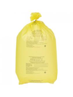 Пакет для мед.отходов кл.Б желтый 600х1000х18мкм, 100л, 100 шт/уп, ПТП Киль