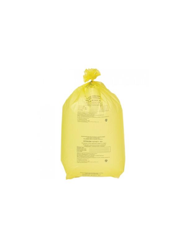 Пакет для мед.отходов кл.Б желтый 600х1000х18мкм, 100л, 100 шт/уп, ПТП Киль