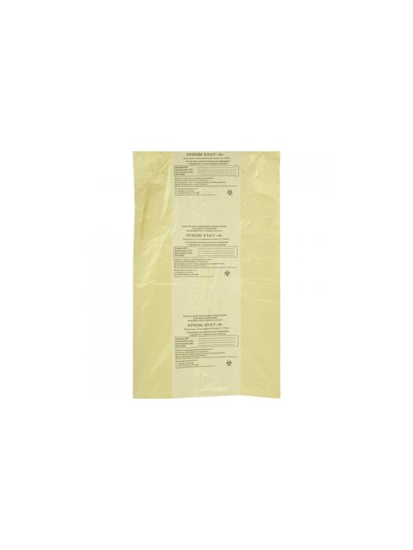 Пакет для мед.отходов кл.Б желтый 700х800х13мкм, 60л, 500 шт/уп, ПТП Киль