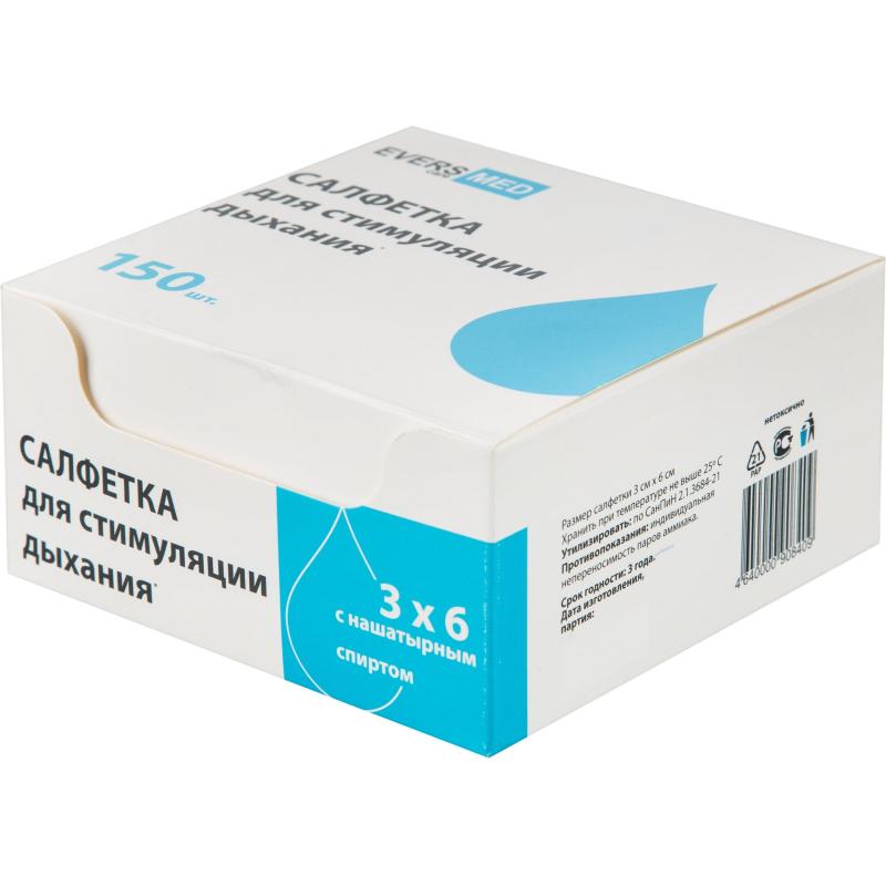 Салфетки для стимуляции дыхания 3x6см EVERS Life/EVERSMED 150шт/уп
