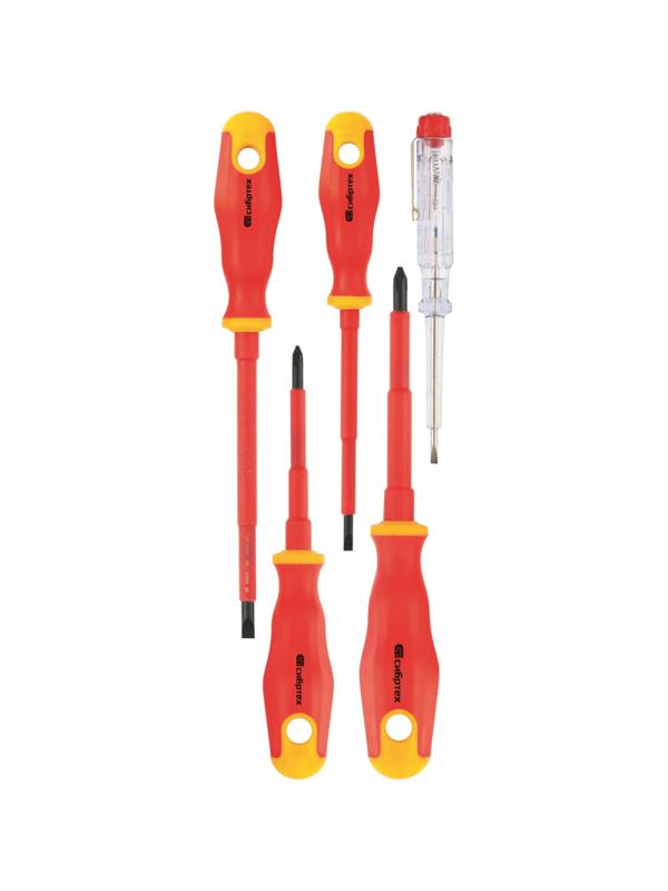 Набор отверток диэлектр. Сибртех двухкомпонентные рукоятки 5шт. CrV (12937)