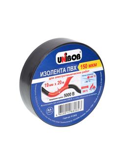 Изолента UNIBOB 19мм х 20 м, черная, 150 мкн