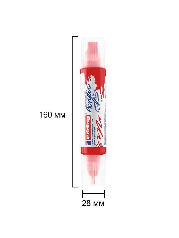 Маркер акриловый двусторон.3D Edding5400/902.2-3,5-10мм.Красный/Trafficred