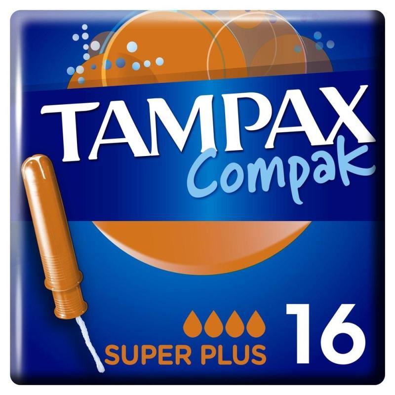 Тампоны TAMPAX Compak Super Plus Duo с аппликатором 16шт/уп