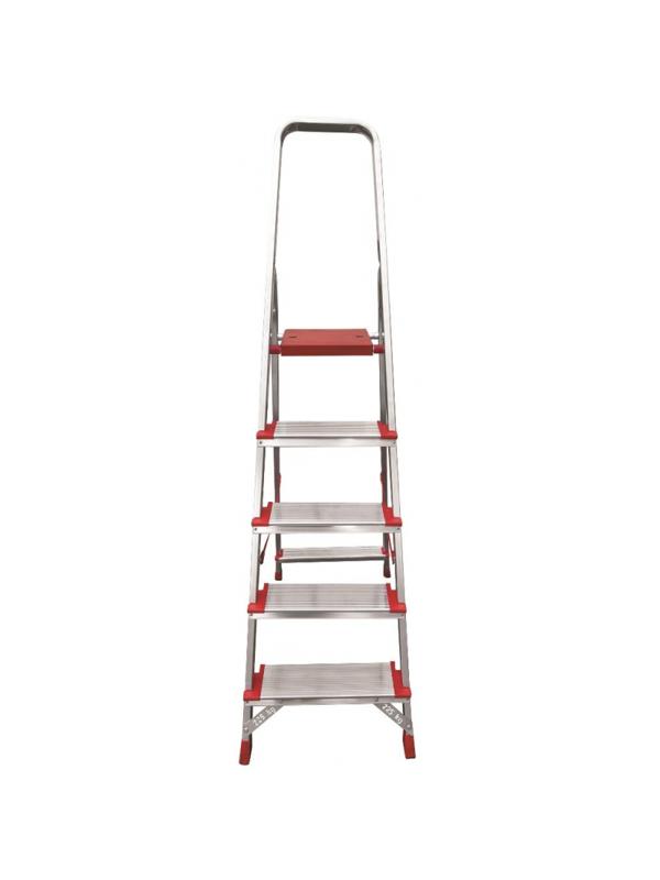 Стремянка алюминиевая усиленная 225 кг 5 ступеней Новая Высота 5110105