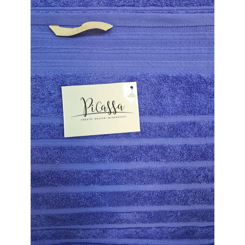 Полотенце махровое 50х90 Страйп васильковый