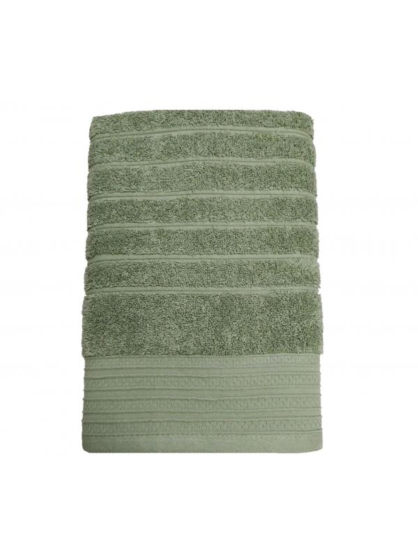 Полотенце махровое 50х90 Страйп оливковый