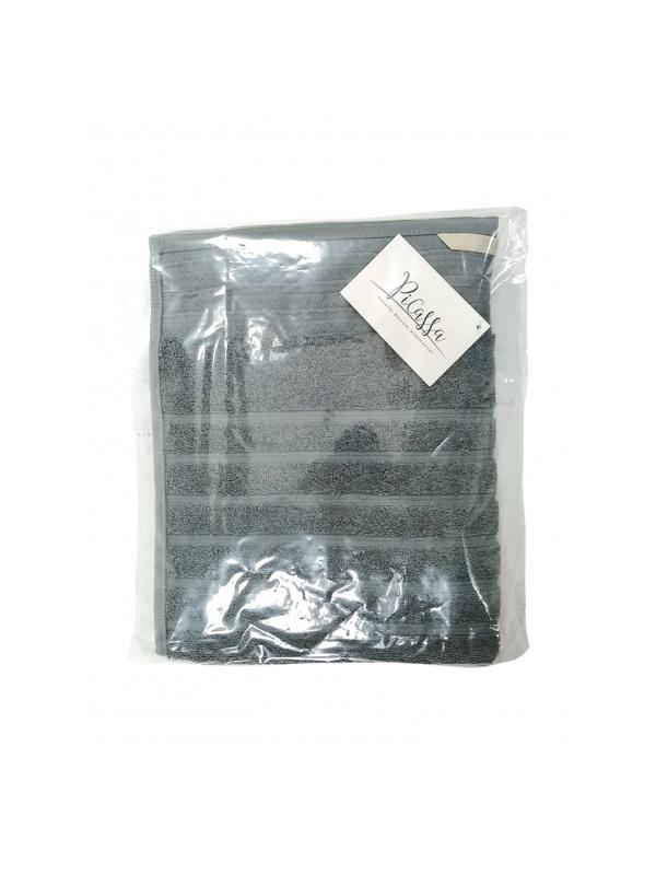 Полотенце махровое 70х130 Страйп серо-зеленый