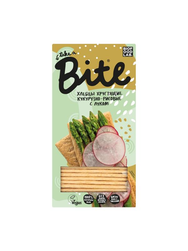 Хлебцы кукурузно-рисовые Bite с луком,без глютена,натуральные, 150г