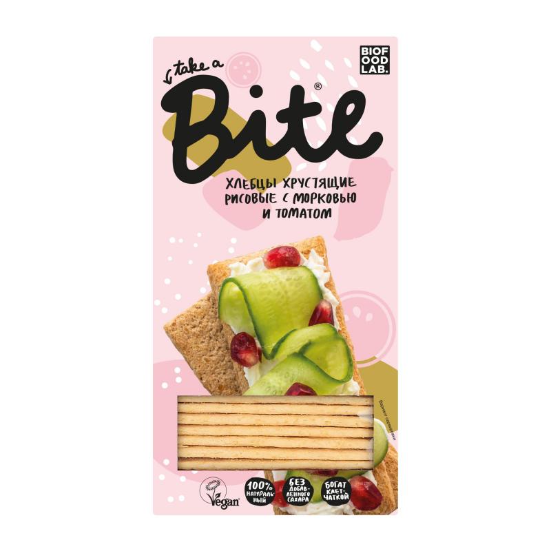 Хлебцы рисовые Bite с морковью и томатом,без глютена,натуральные, 150г