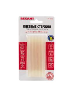 Стержень клеевой REXANT d7.4х100мм прозрачные светящиеся, 12шт. (09-1060)
