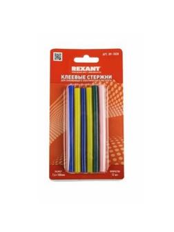 Стержень клеевой REXANT d7.4х100мм, цветные 12шт. (09-1020)