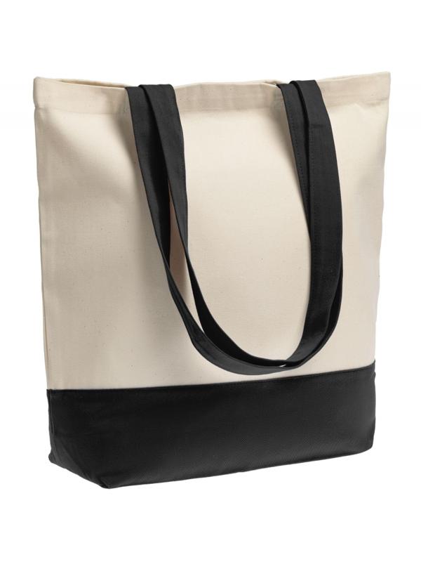 Сумка для покупок на молнии Shopaholic Zip, неокрашенная с черным 11683.30