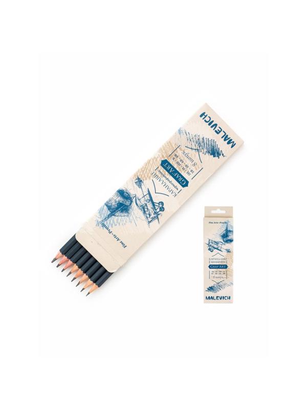 Набор чернографитных карандашей Малевичъ Graf'Art (8шт/уп),197908
