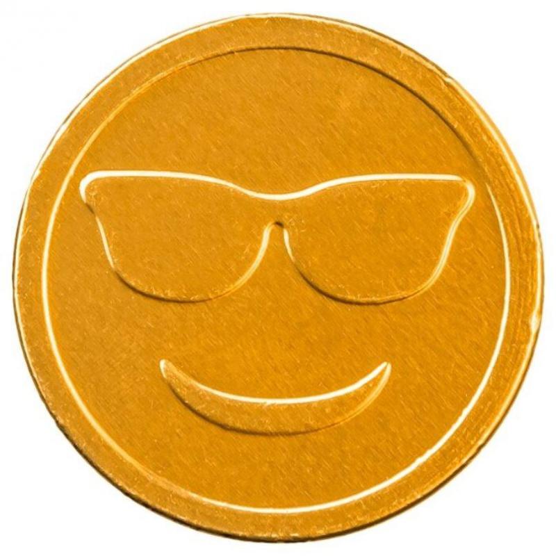 Шоколадная монета Смайлик 6гх50шт (300г) а банке  0026