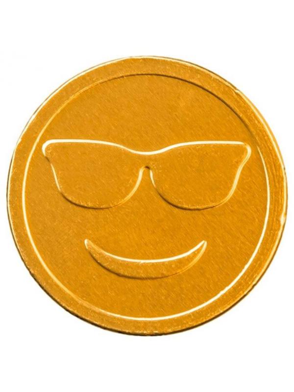Шоколадная монета Смайлик 6гх50шт (300г) а банке  0026