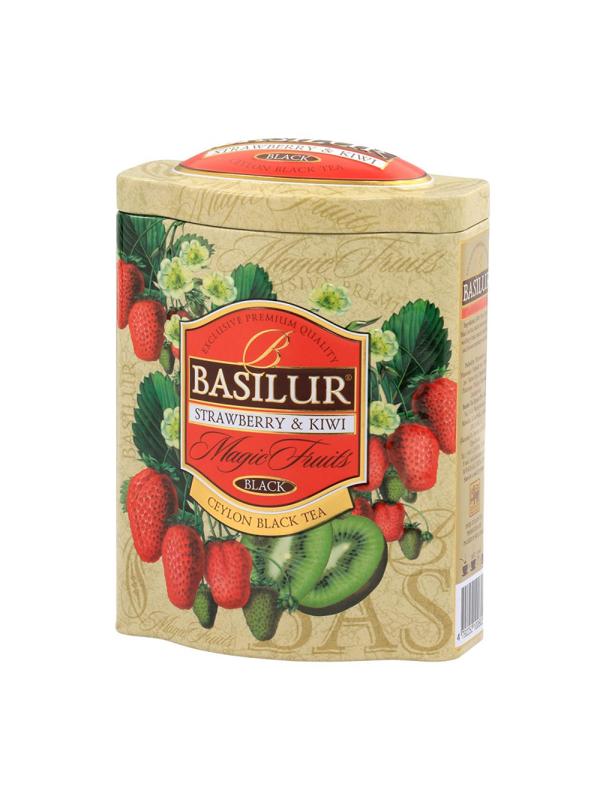Чай Basilur ВОЛШЕБНЫЕ ФРУКТЫ Клубника и киви 100г ж/б 70229-02