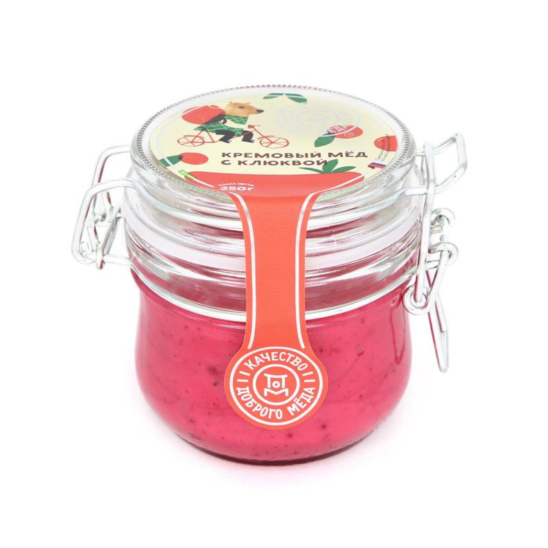 Крем-мед с клюквой 250гр