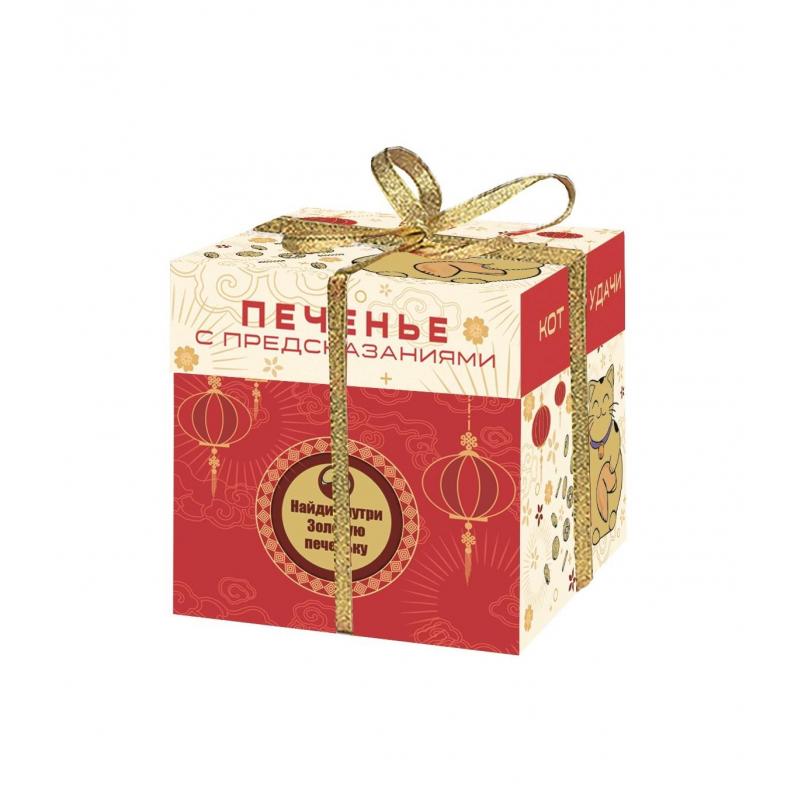 Печенье подарочное с предсказанием удачи Кот удачи и богатства 35гр