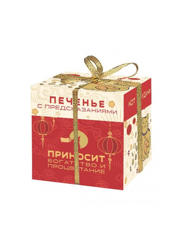 Печенье подарочное с предсказанием удачи Кот удачи и богатства 35гр