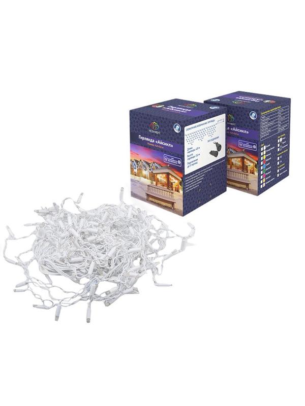 Гирлянда светодиодная Айсикл (бахрома) 76, 2,4х0,6м, 230В, синие, 255-033-6