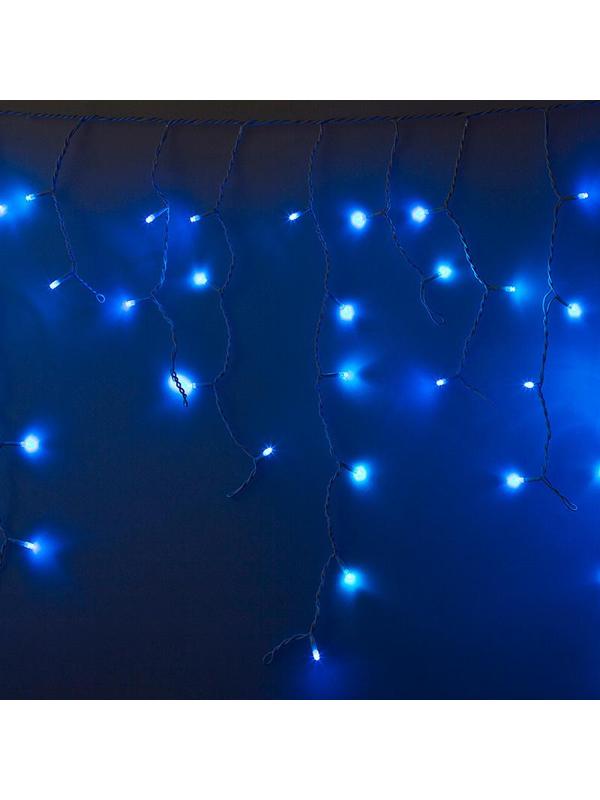 Гирлянда светодиодная Айсикл (бахрома) 76, 2,4х0,6м, 230В, синие, 255-033-6